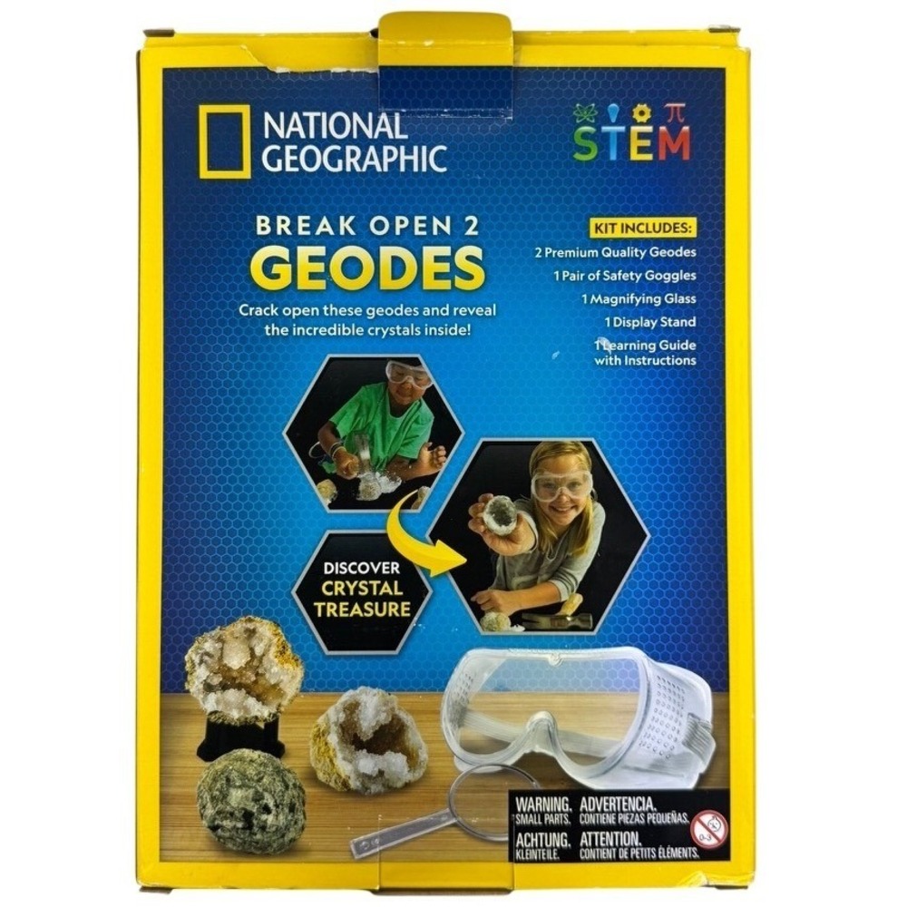 SALE National Geographic Break Open Two Geodes STEM Kit Crystal Treasure Science - Picture 2 of 5